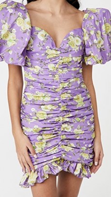 Giuseppe di Morabito Puff Sleeve Dress ~ ruched lilac dresses - flipped