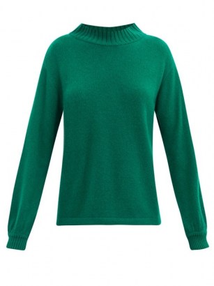 THE ELDER STATESMAN Green high-neck cashmere sweater - flipped