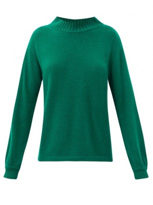 THE ELDER STATESMAN Green high-neck cashmere sweater