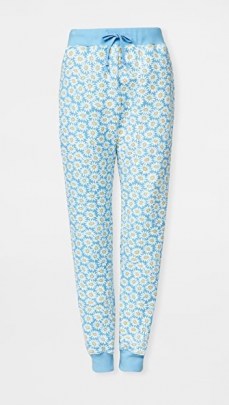 HVN Sweatpants Blue Daisy ~ floral joggers - flipped