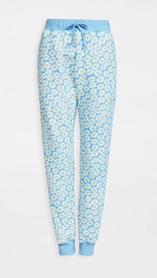 HVN Sweatpants Blue Daisy ~ floral joggers