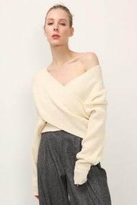 storets Rebecca Ribbed Wrap Sweater | cool contemporary knitwear