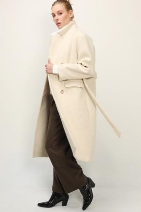 STORETS Noa Double Breasted Maxi Coat – cream coats