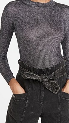 IRO Myrna Pullover | metallic thread rib knit pullovers - flipped