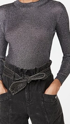 IRO Myrna Pullover | metallic thread rib knit pullovers