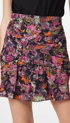 IRO Nuada Skirt / black and pink floral skirts - flipped