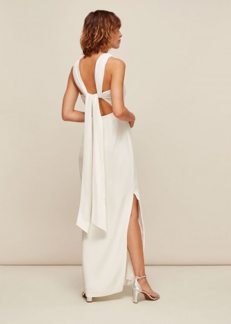WHISTLES TIE BACK MAXI DRESS / long ivory evening dresses / elegant occasionwear - flipped