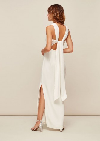 WHISTLES TIE BACK MAXI DRESS / long ivory evening dresses / elegant occasionwear