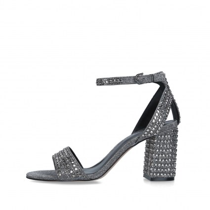 CARVELA KIANNI PEWTER ~ studded block heel sandal - flipped