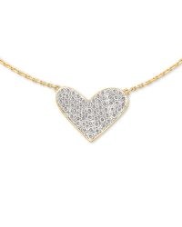 KENDRA SCOTT Large Heart 14k Yellow Gold Pendant Necklace In White Diamond | luxe pendants | hearts | diamonds