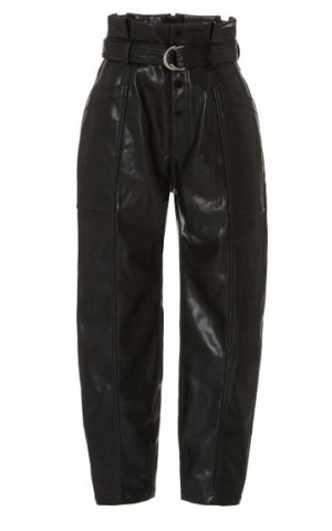 Jonathan Simkhai Leela Faux-Leather Paperbag-Waist Trousers - flipped