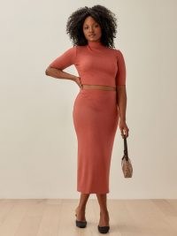 Reformation Leyla Two Piece | skirt and high neck top co ord | fashion sets