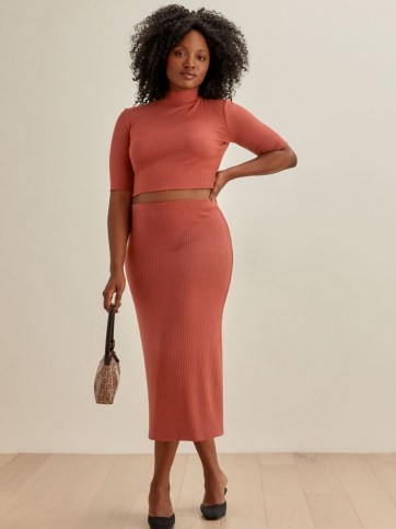 Reformation Leyla Two Piece | skirt and high neck top co ord | fashion sets - flipped