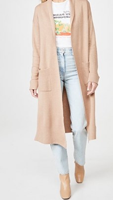 Line & Dot Victoria Duster Cardigan Taupe – longline cardigans - flipped