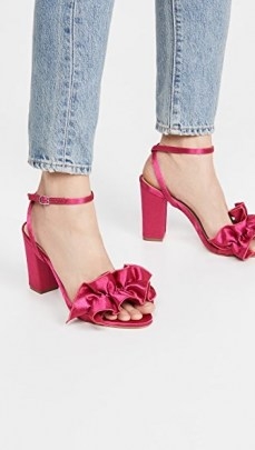 Loeffler Randall Savannah Heel Sandals | fuchsia pink ruffled heels - flipped