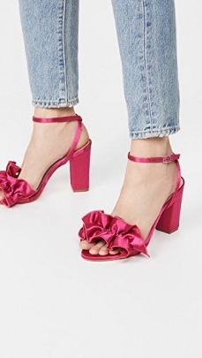 Loeffler Randall Savannah Heel Sandals | fuchsia pink ruffled heels