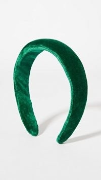 Loeffler Randall Wide Puffy Headband Emerald Green Velvet