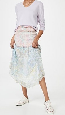 LOVESHACKFANCY Asaria Skirt Enchanted Wind / floral ruffle trim skirts - flipped