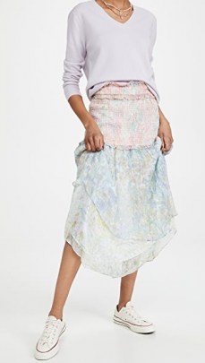 LOVESHACKFANCY Asaria Skirt Enchanted Wind / floral ruffle trim skirts
