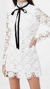 macgraw Ribbon Dress / semi sheer lace mini dresses