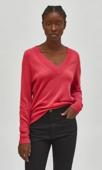 EQUIPMENT MADALENE V-NECK CASHMERE SWEATER | bright sweaters | classic style knitwear