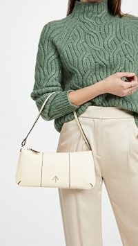 MANU Atelier Pita Bag ~ vanilla leather elongated handbag