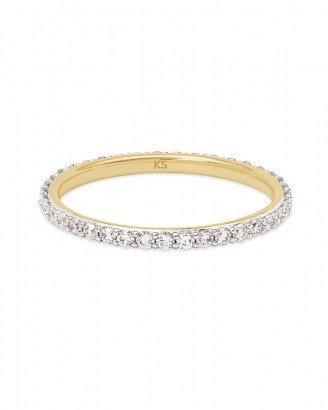 KENDRA SCOTT Marilyn 14K Yellow Gold Band Ring In White Diamond | fine delicate rings | diamond | jewelry | jewellery | narrow | small luxe accessories
