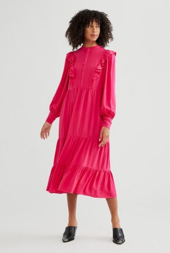 GHOST ESMA DRESS ~ pink ruffle trimmed dresses - flipped