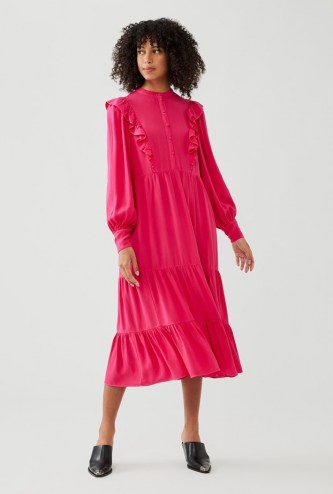 GHOST ESMA DRESS ~ pink ruffle trimmed dresses