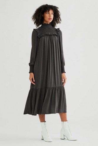 GHOST HARRY DRESS ~ high neck ruffle trim dresses - flipped