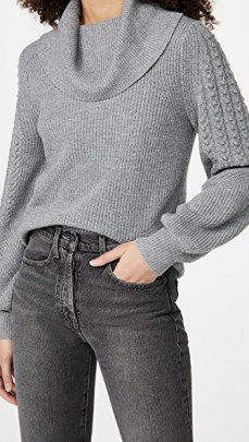PAIGE Bernadetta Sweater | cowl neck sweaters | grey jumpers - flipped