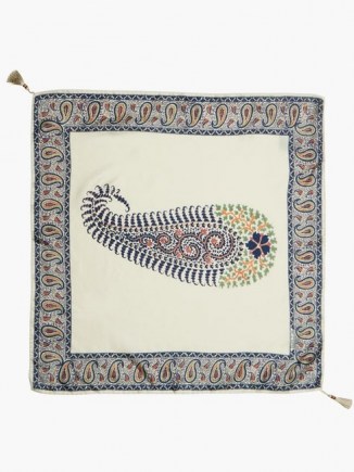 ETRO Paisley-print tasselled silk-satin scarf / printed scarves - flipped