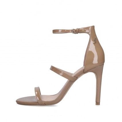 KURT GEIGER LONDON PARK LANE CAMEL ~ triple strap stiletto heels