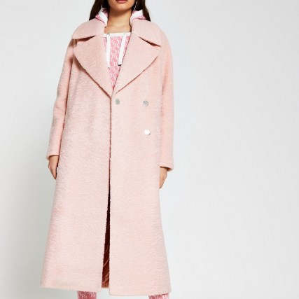 RIVER ISLAND Pink oversized longline coat / luxe style winter coats