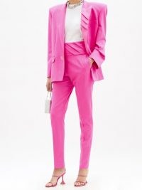 THE ATTICO Pleated high-rise wool-blend trousers ~ high waist pink pants