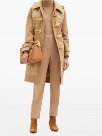 BURBERRY Quilted-panel wool-blend duffle coat in camel | classic winter coats