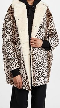 R13 Hunting Coat Tan Leopard – animal print winter coats