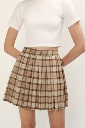 storets Ava Fuzzy Plaid Tennis Skirt / pleated checked skirts - flipped
