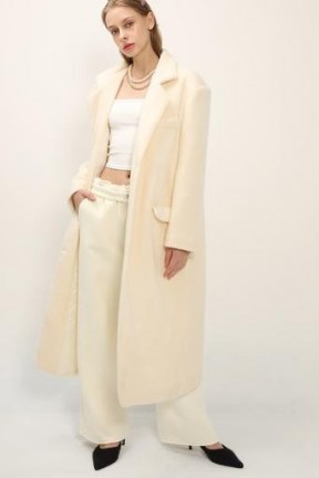 storets Remi Fuzzy Maxi Coat ~ longline oversized shoulder coats