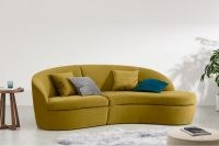Reisa Right Hand Facing Chaise End Sofa, Vintage Gold Velvet ~ stylish sofas ~ chic furniture ~ home furnishings
