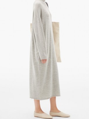LAUREN MANOOGIAN Roll-neck alpaca-blend midi dress | chic grey sweater dresses | simplicity | effortless style knitwear - flipped