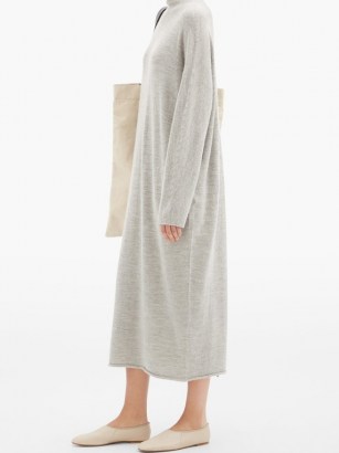 LAUREN MANOOGIAN Roll-neck alpaca-blend midi dress | chic grey sweater dresses | simplicity | effortless style knitwear