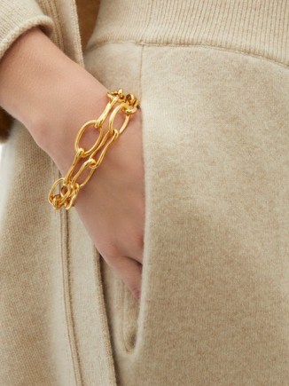 SOPHIE BUHAI Roman double chain-link 18kt gold-plated bracelet ~ chunky chains ~ contemporary bracelets