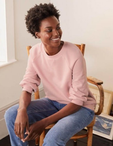 Boden Samantha Sweatshirt Milkshake ~ essential casual style ~ pink sweatshirts - flipped