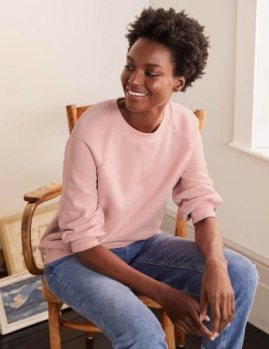 Boden Samantha Sweatshirt Milkshake ~ essential casual style ~ pink sweatshirts