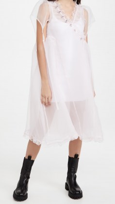 Sandy Liang Telly Dress / sheer overlay dresses