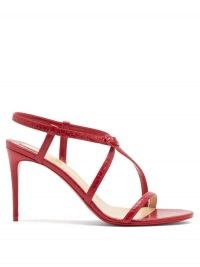 CHRISTIAN LOUBOUTIN Selima 85 crocodile-effect leather sandals in red