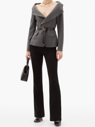 ALTUZARRA Serge mid-rise flared-leg twill trousers ~ chic black pants ~ essential wardrobe style