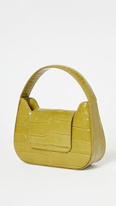 Simon Miller Mini Retro Bag in Chartreuse / croc effect handbag / small cocodile embossed bags - flipped