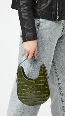 S.Joon Teardrop Bag Evergreen croc ~ green crocodile effect bags - flipped